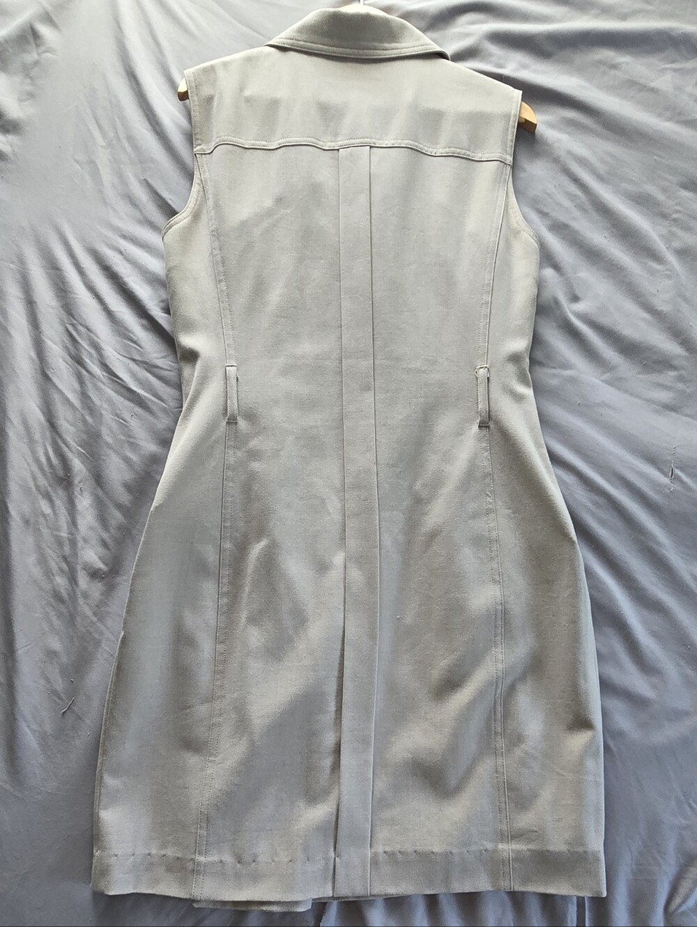 Calvin Klein Sleeveless Midi Trench Dress in Light Beige Women's Size 6 - Picture 4 of 14